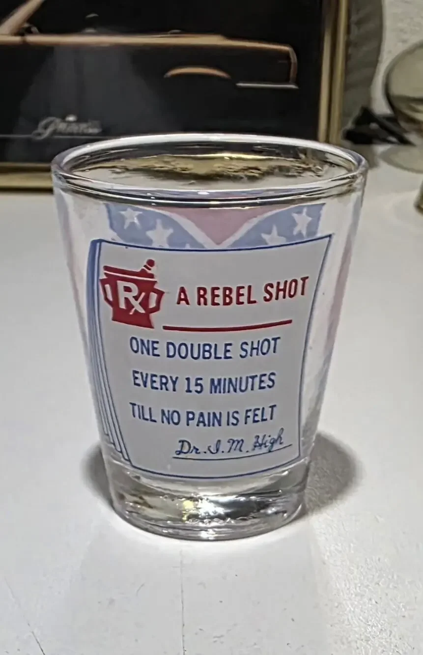Civil War Battle Flag Shot Glass (Vintage)